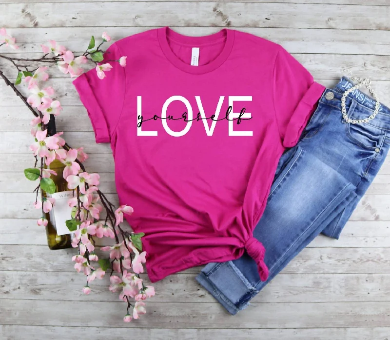 Love Yourself Tee In Pink