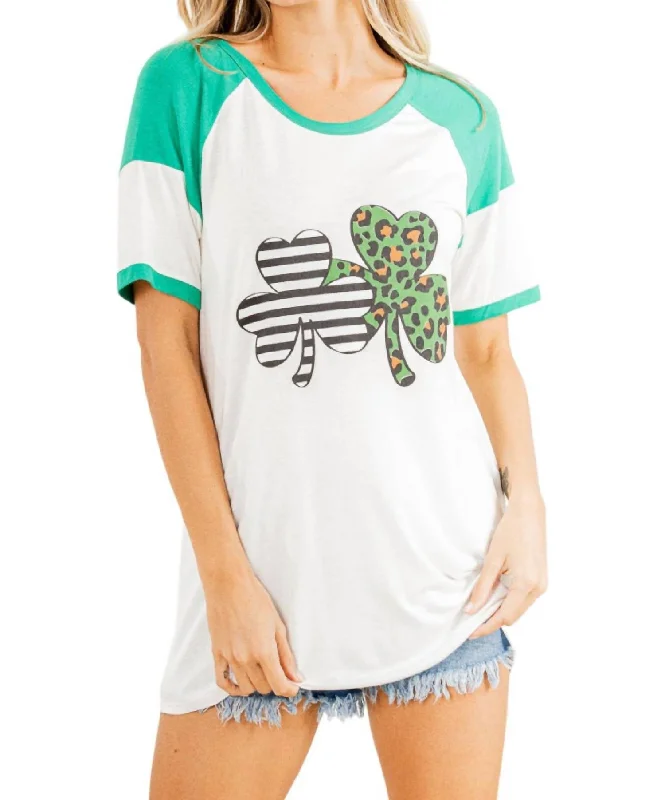 Lucky Clover Tee In White