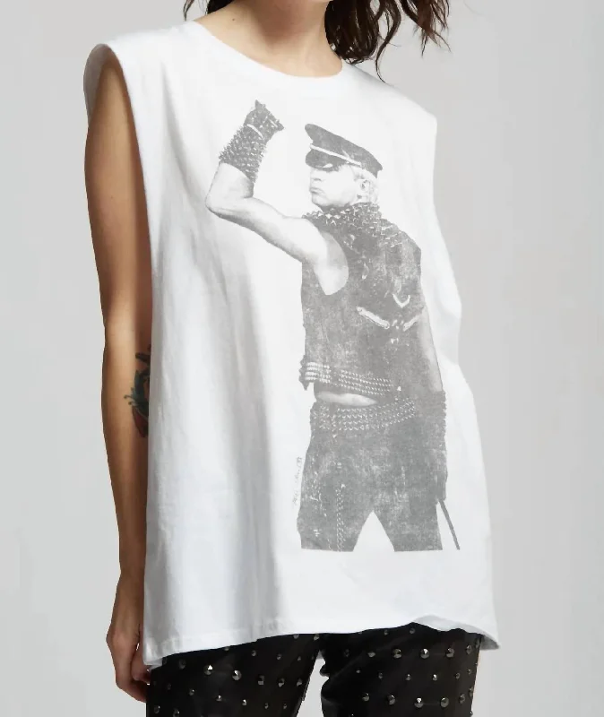 Mark Weiss X Rkb Rob Halford Photo Muscle Tee In White