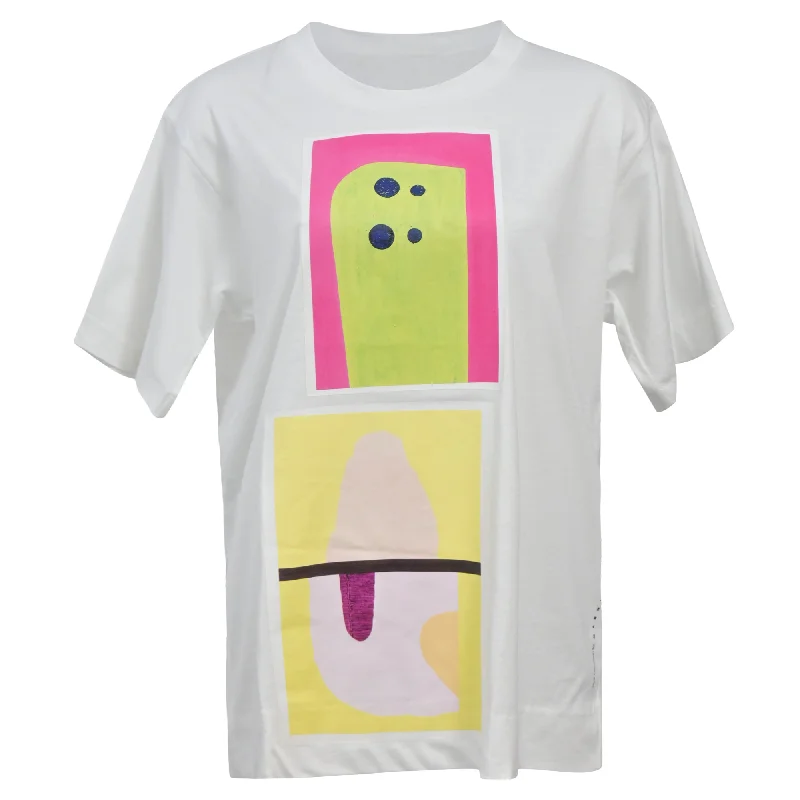 Marni Camelia print T-Shirt in White Cotton