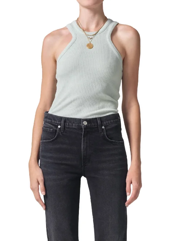 Melrose Tank Top In Pistachio Pale Green