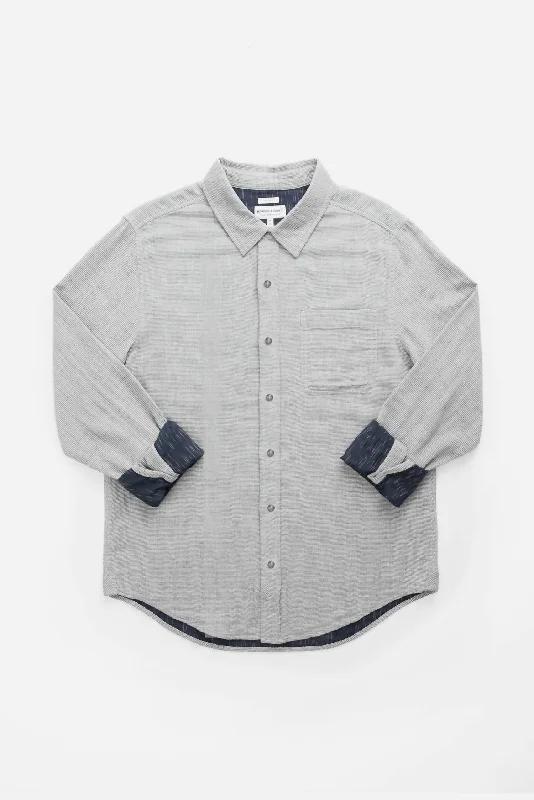 Men's Jude Button Down Shirt In Navy Pinstripe