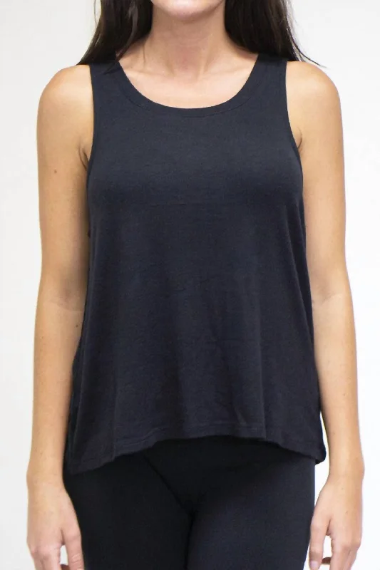 Mini Ribbed Tank Top In Black