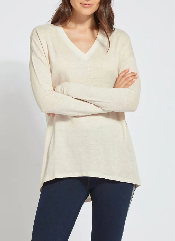 Mya Long Sleeve Tee In Crisp Chino