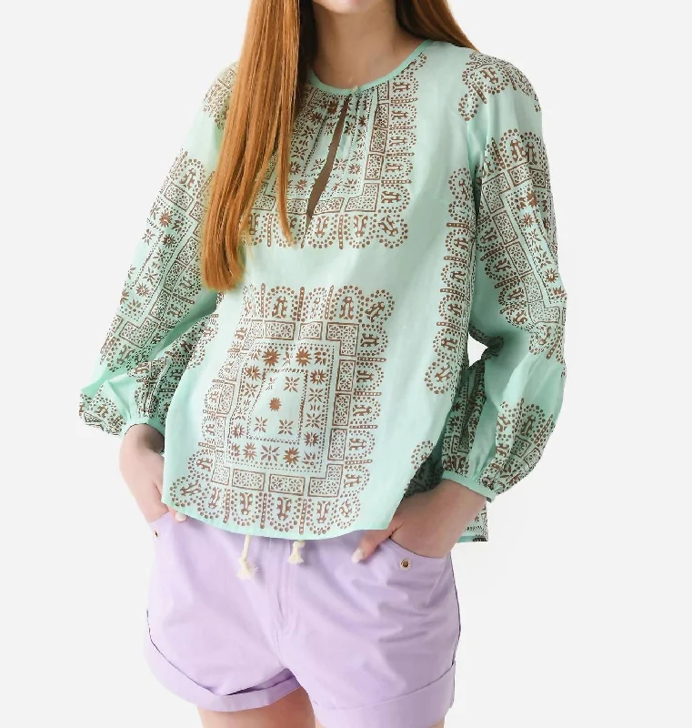 Nalii Blouse In Aqua