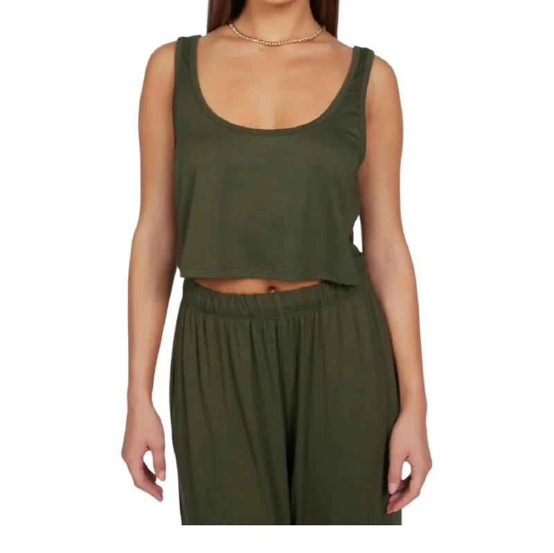 Neko Oversized Tank Top In Army