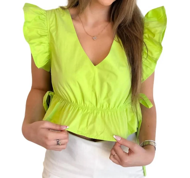 On The Horizon Top In Lime