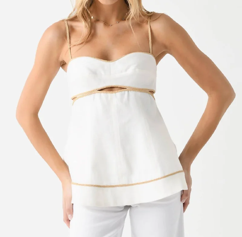 Orla Piping Trim Top In Off White