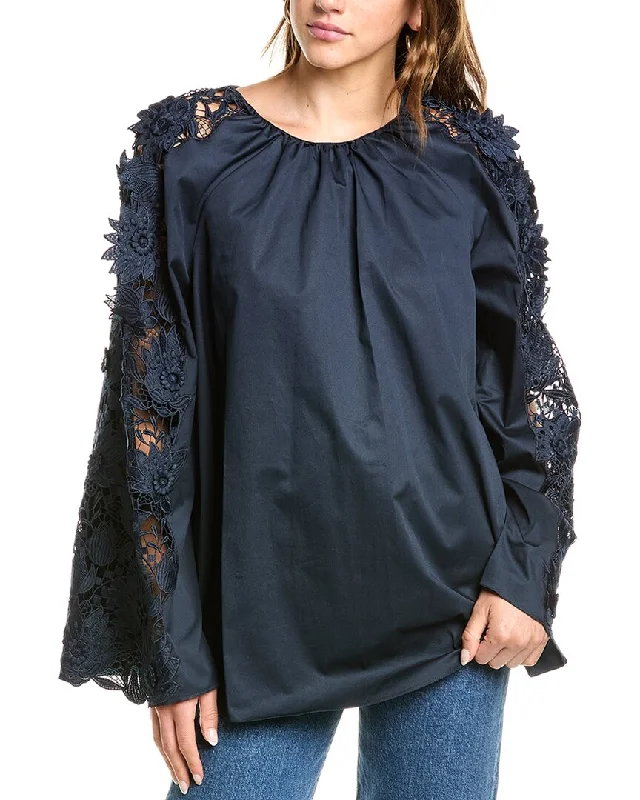 Oscar de la Renta Water Lily Blouse