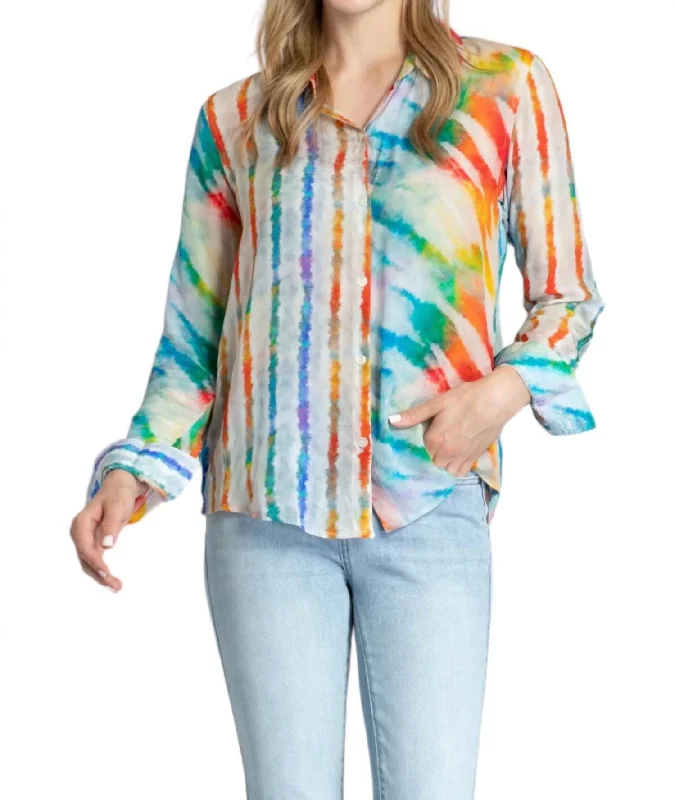 Over The Rainbow Top In Multi-Colored