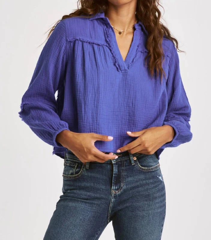 Radella Full Sleeve Blouse In Cobalt