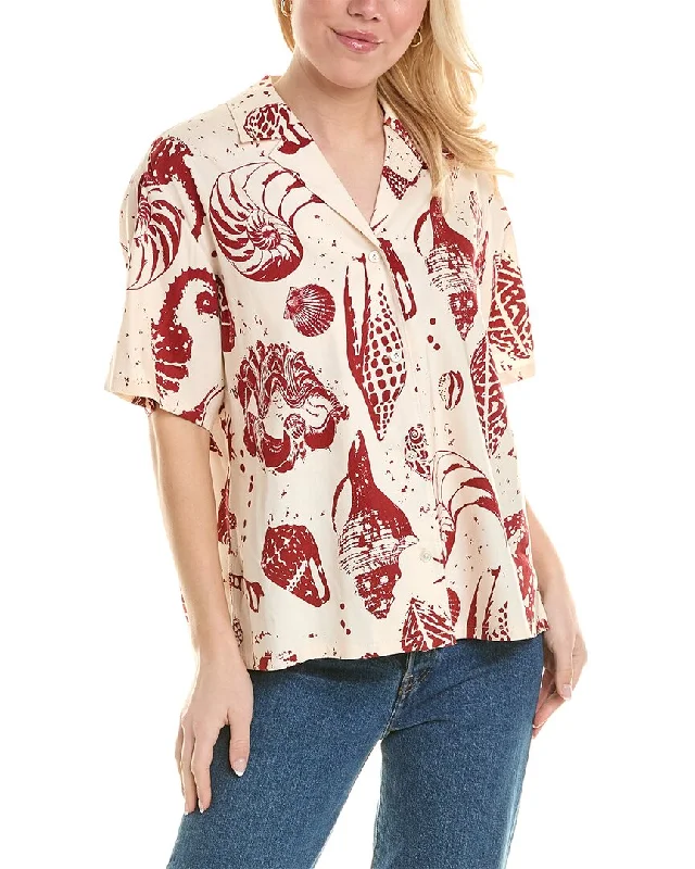 Rebecca Taylor Linen-Blend Cabana Shirt