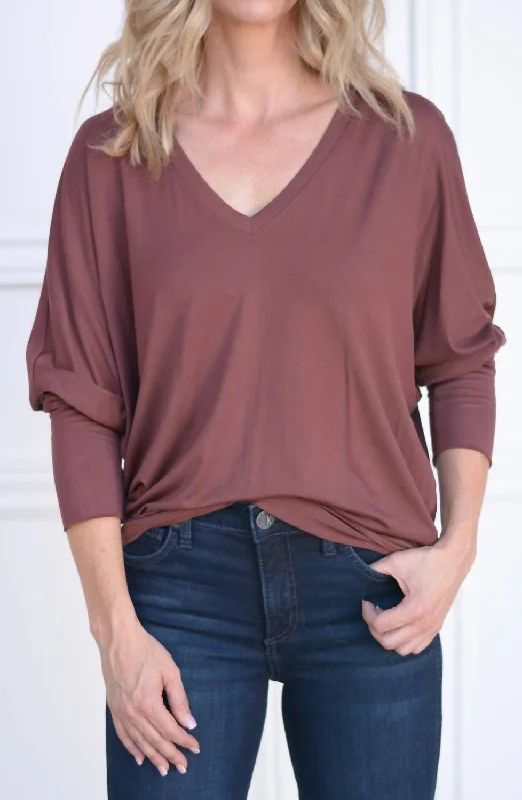 Rousseau Top In Burgundy