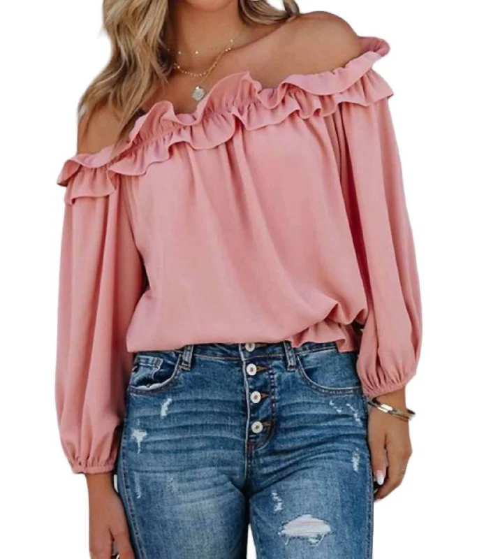 Ruffle My Feathers Blouse In Pink