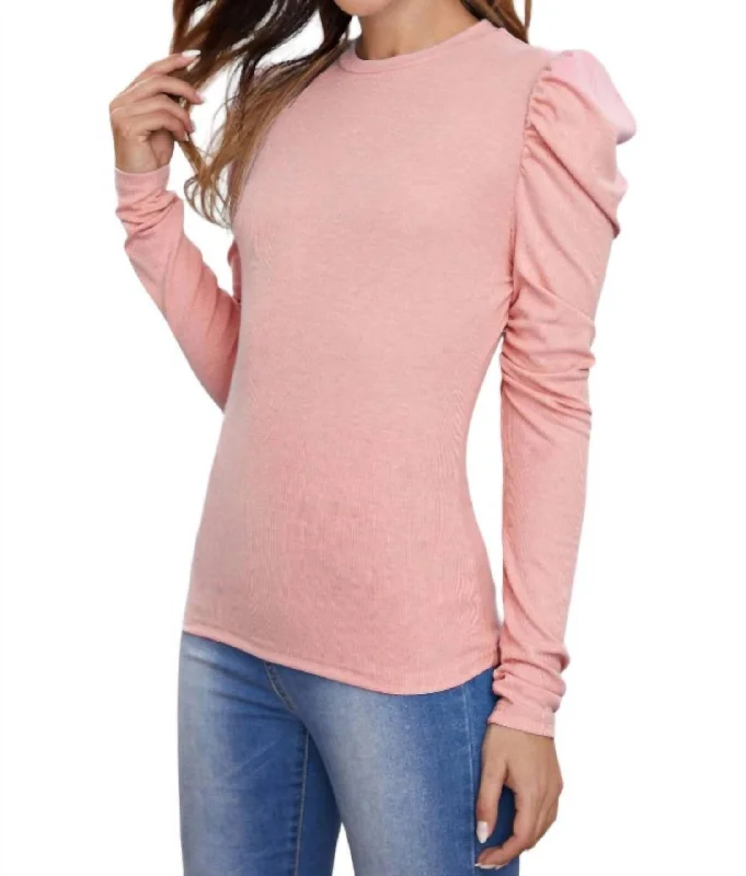 Ruffle Sleeves Top In Pink