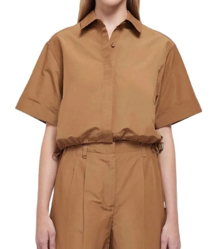 Ryett Cropped Shirt In Hickory