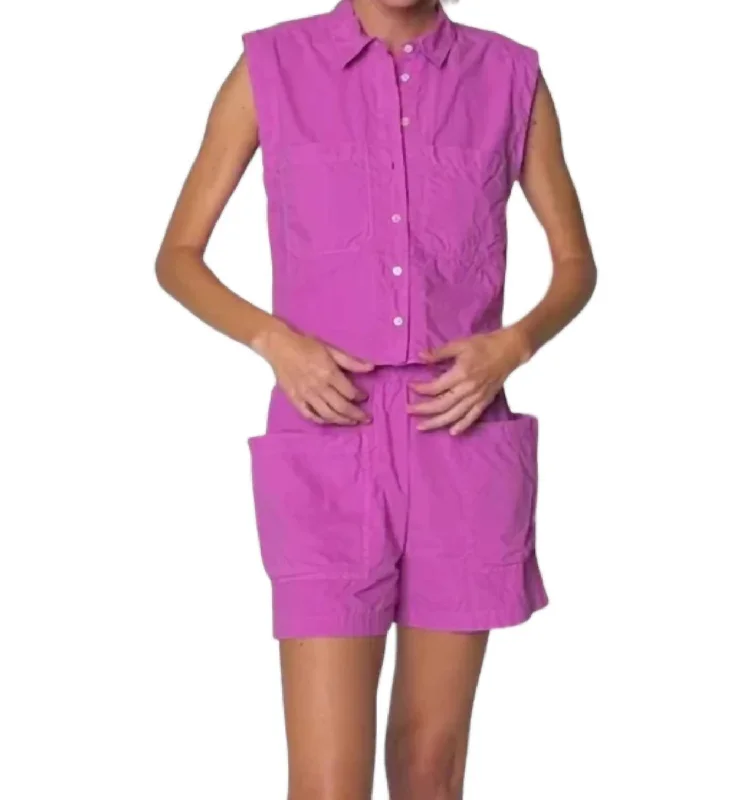 Rylee Patch Pocket Shirt In Rosebud