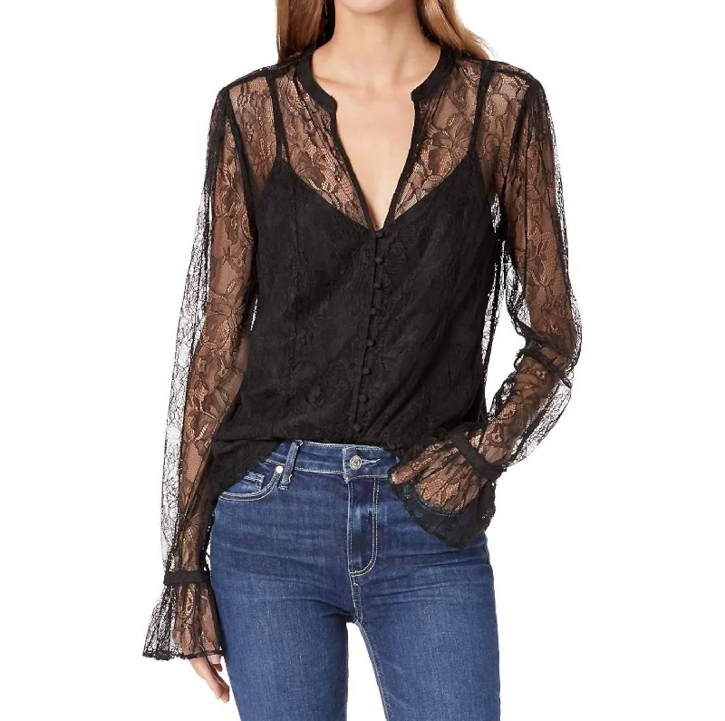 Saldana Lace Blouse In Black