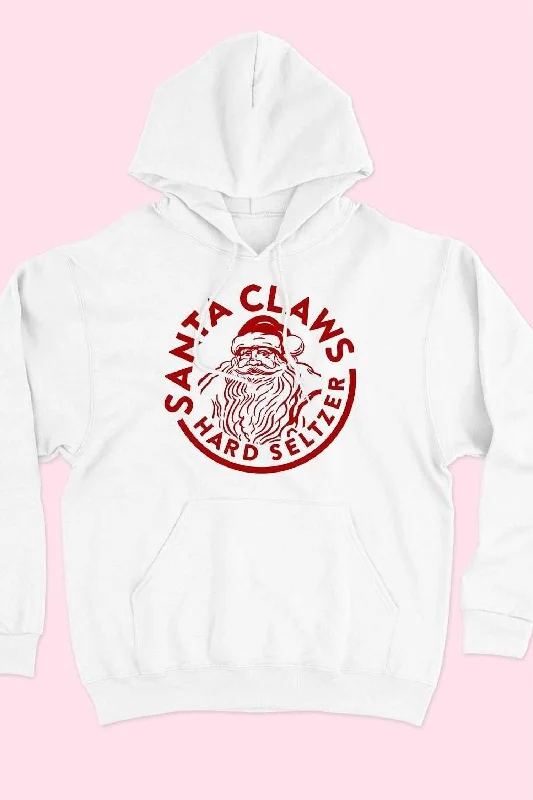 Santa Claws Hoodie In White And Red