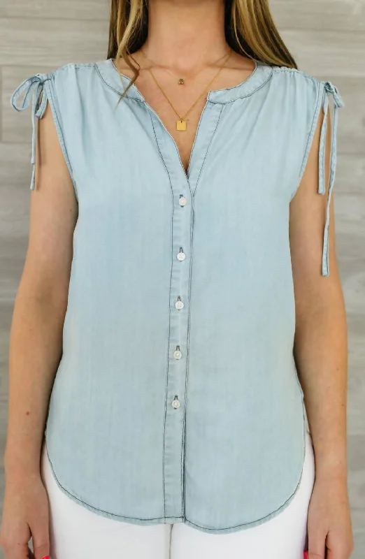 Short Stop Top In Chambray