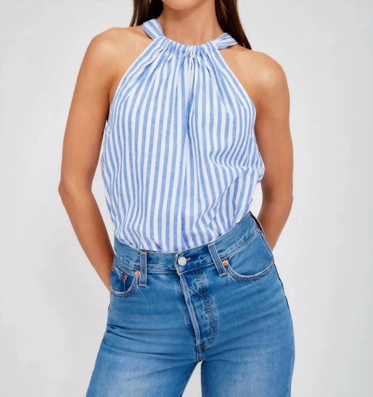 Sicile Tank Top In Blue Stripe