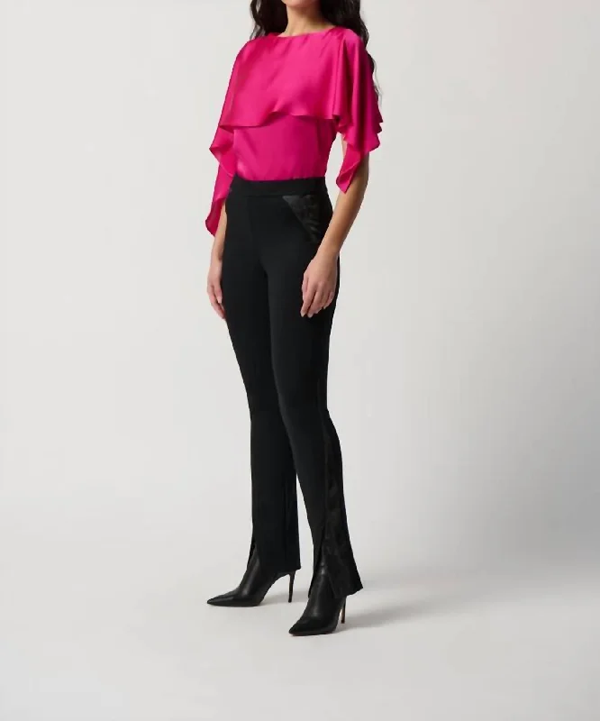 Silky Layered Top In Fushia