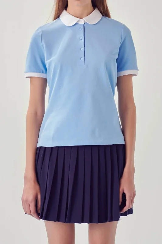 Solid Sportswear Knit Polo Shirt In Blue