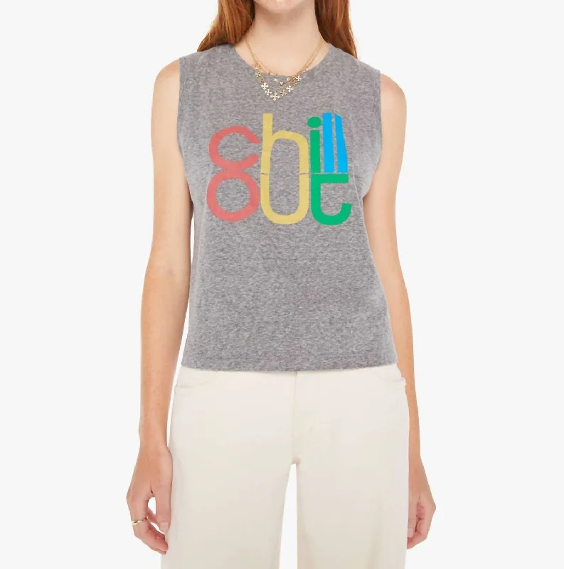 Strong And Silent Type Muscle Tee In Chill Out