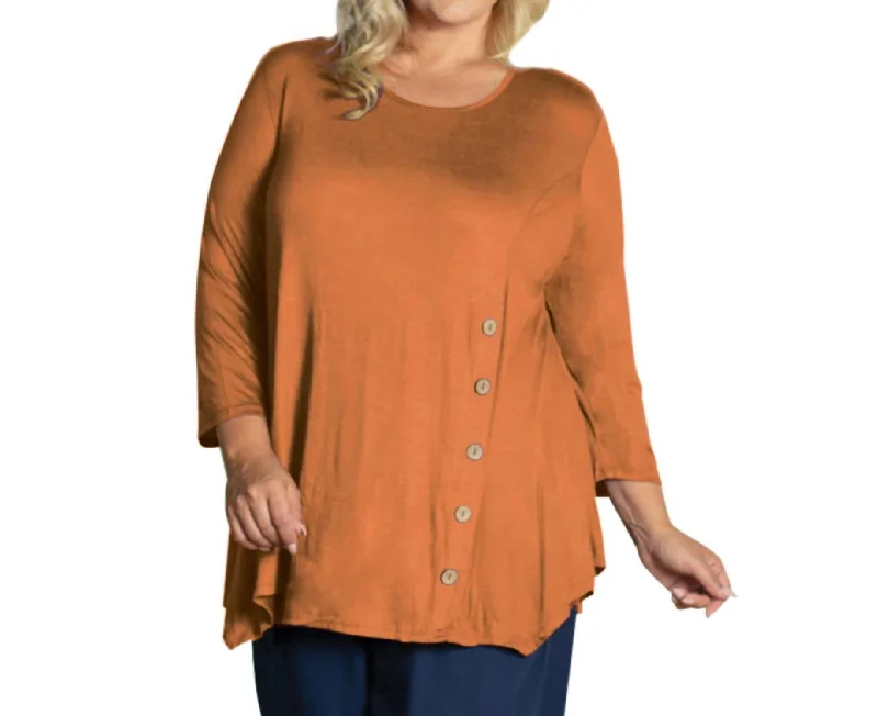 Tamsin 3/4 Sleeve Top - Plus In Spice