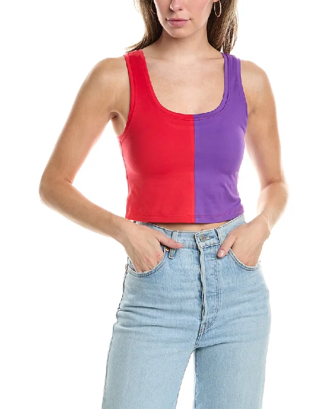 Terez Printed Split Crop Top