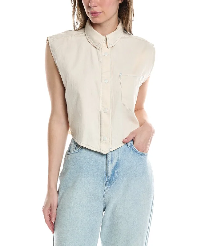 TRIARCHY Ms. Hart Shirt Petal Hem Crop Shirt