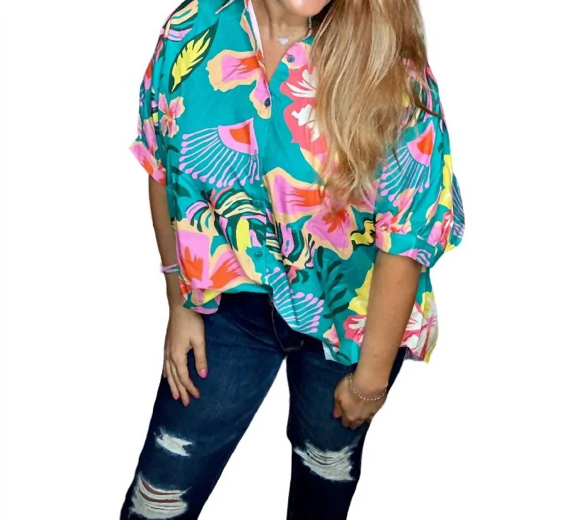 Tropical Paradise Top In Multi