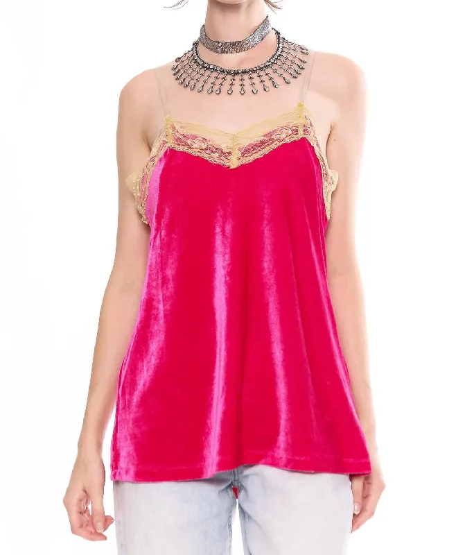 Velvet Dreams Tank Top In Rosa Hot Pink