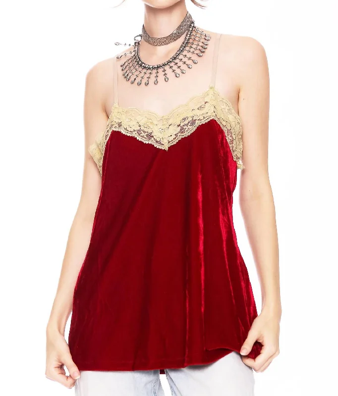 Velvet Dreams Tank Top In Ruby Red