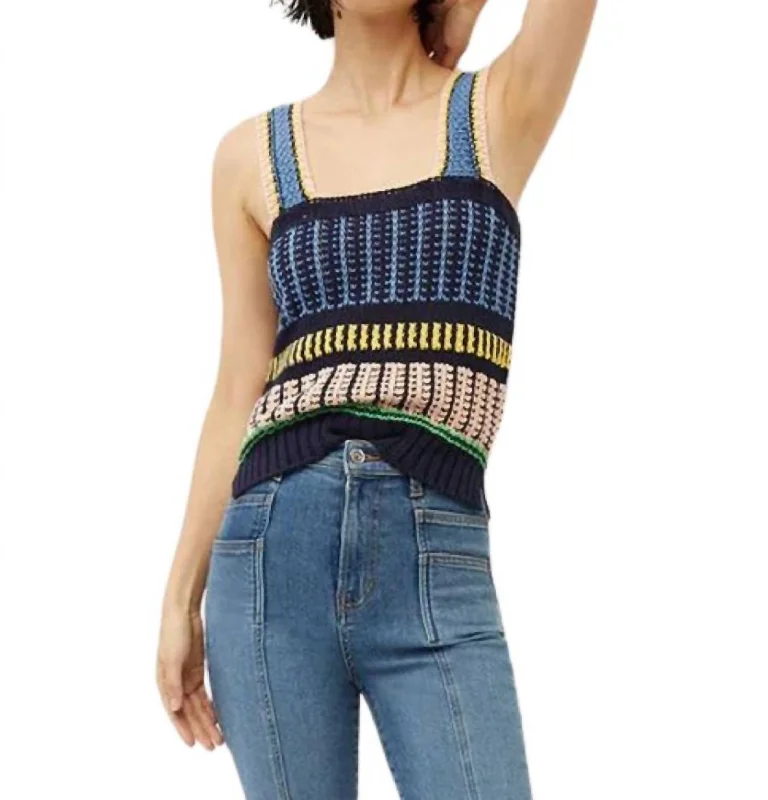 Voya Tank Top In Navy Multi