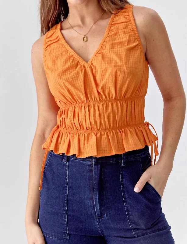 Whitney Textured Top In Orange