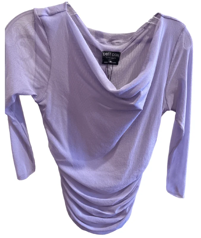 Women's 3/4 Sleeves Cowl Neck Top In Lilac