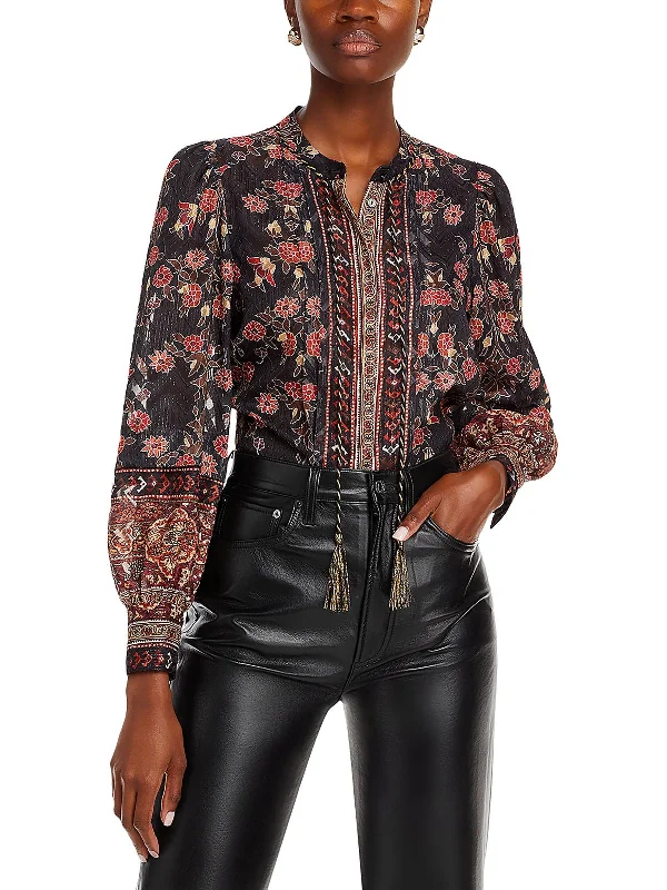 Womens Chiffon Floral Blouse