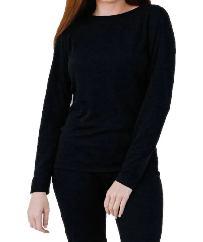 Women's Double Layer Crewneck Shirt In Black