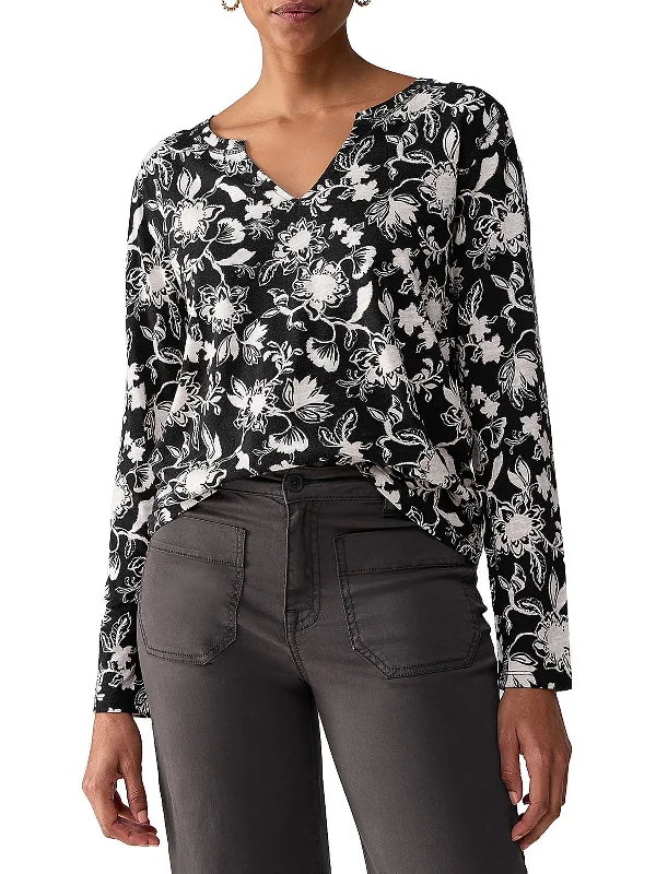 Womens Floral Print Long Sleeve Blouse