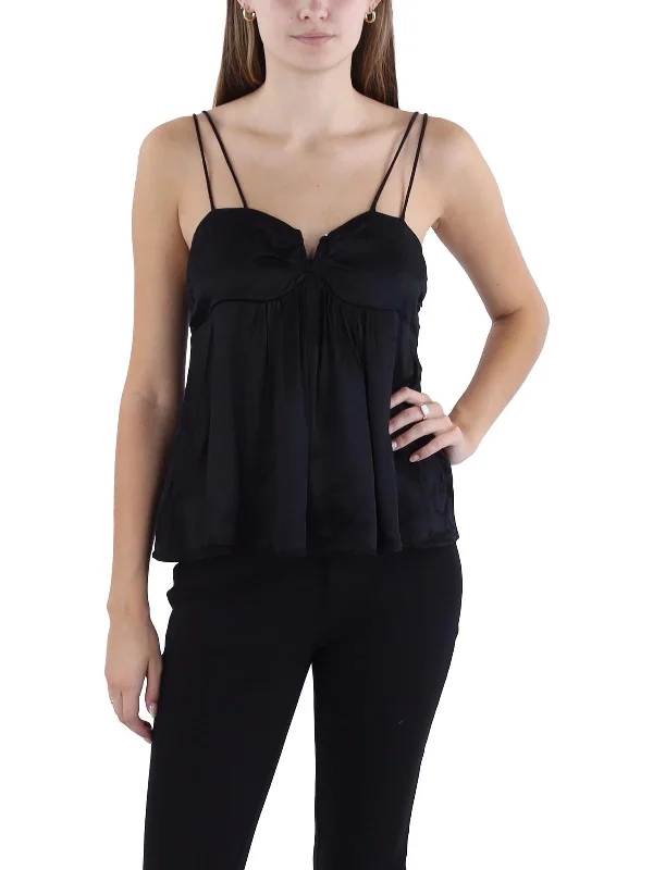 Womens Gathered BabyDoll Halter Top