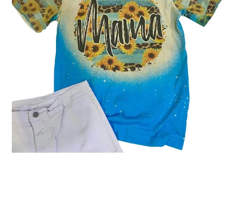 Women's Mama Bleached Tee In Blue