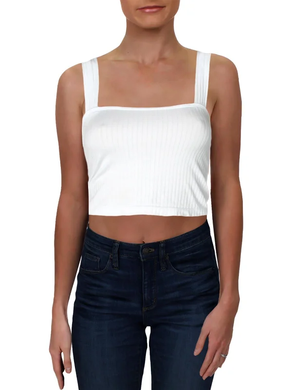 Womens Ribbed Cropped Tank Top