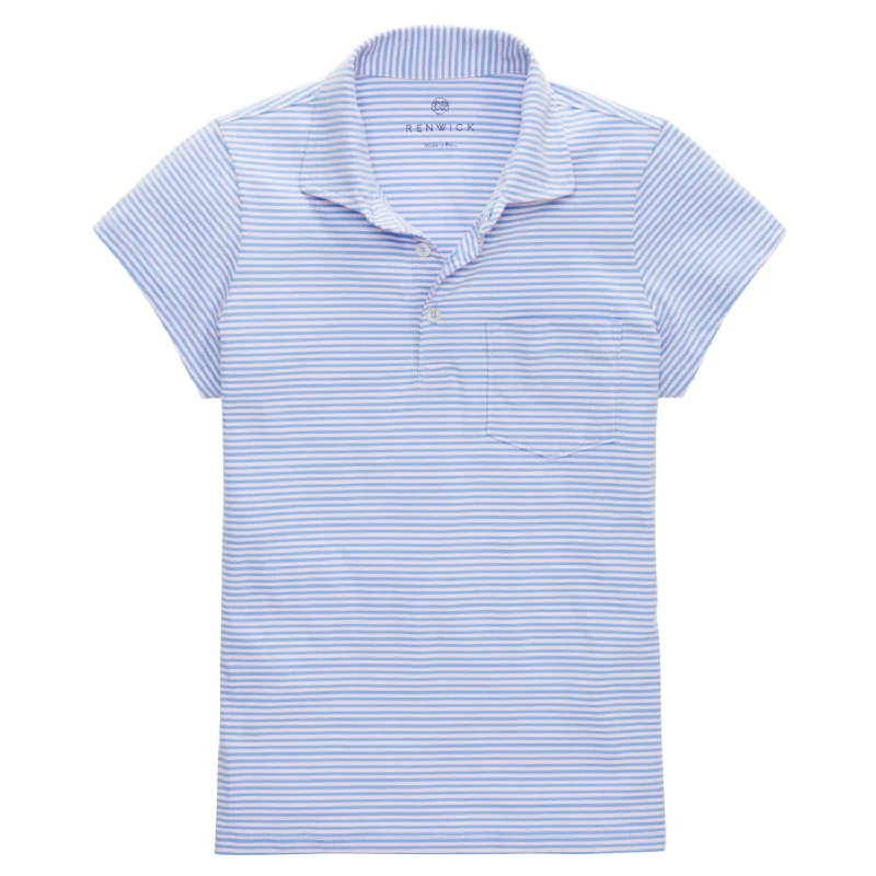 Women's Short Sleeve Polo Shirt In Pink Periwinkle