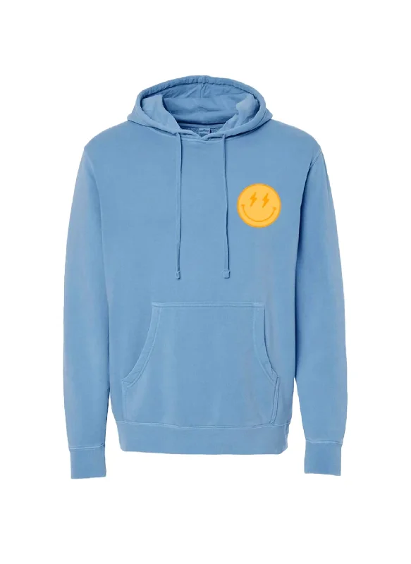 Women's Smiley Pigment Dyed Hoodie In Blue