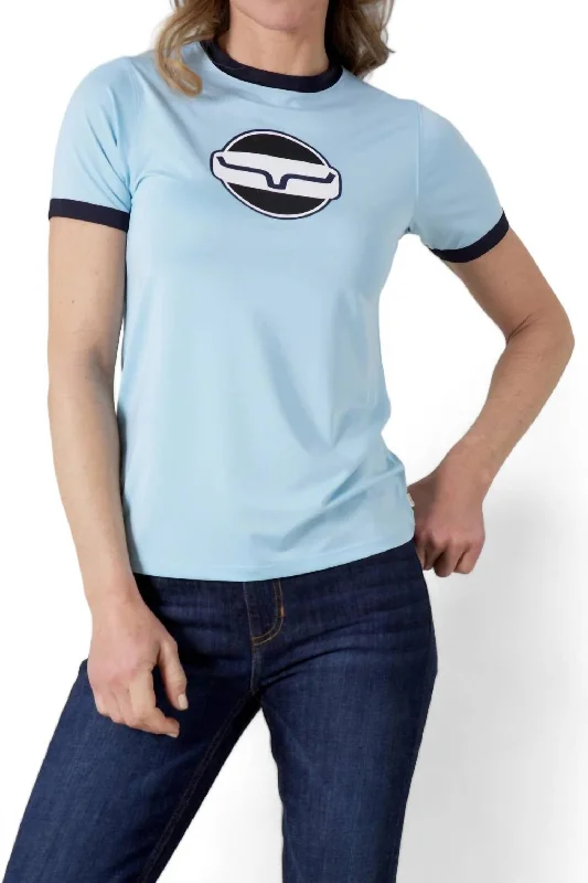 Women's Union Ringer Tech Tee In Lite Blue